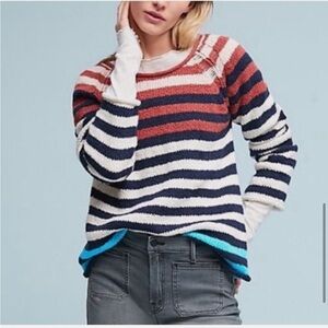Anthropologie Striped Sweater in Red, Blue, and White